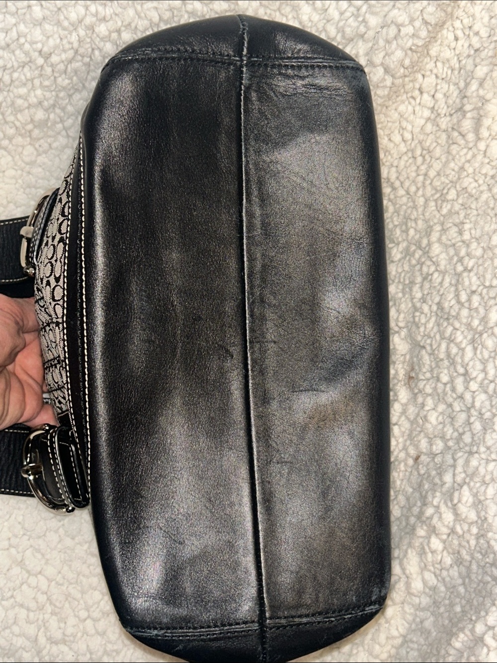 Coach Black and Gray Logo Jacquard Tote - Picture 5 of 5